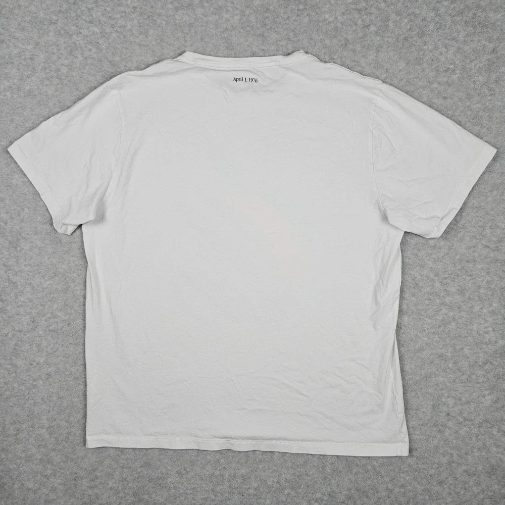 Apple (Size XL) White T-Shirt Rainbow Logo Tech 1976 Tee Single Stitch Employee